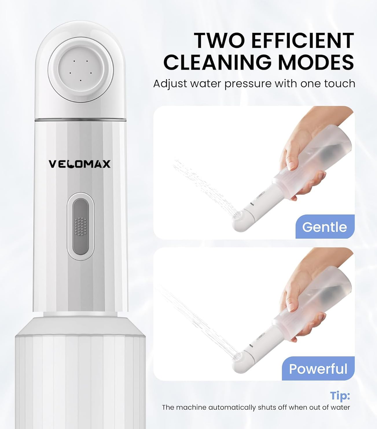 VELOMAX Portable Travel Bidet with 2 Pressure Options, IPX7 Waterproof Electric Rechargeable Mini Handheld Spray for Women & Men, Adjustable Speed, Hygienic Cleaning, Postpartum & Baby Care 2