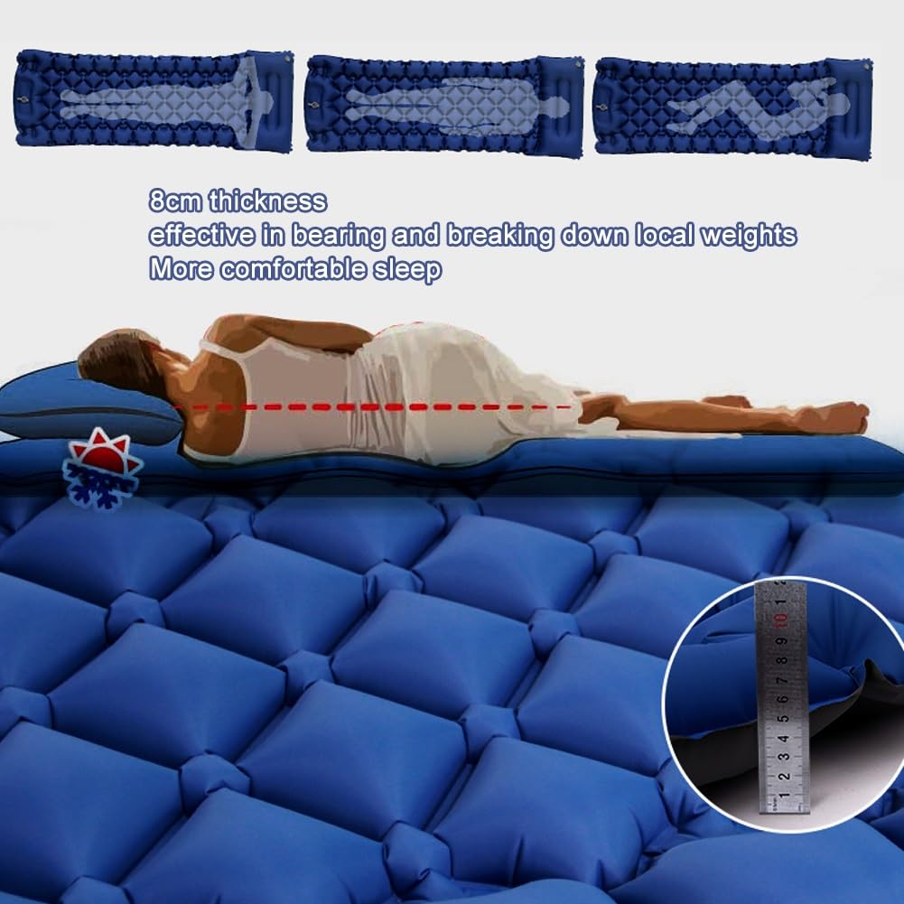 SHHUAOIL Hiking Equipment,camping Quilt Ultralight,camp Bed,Moisture-proof and Warm, Lightweight and Portable, Press-fit Inflatable Mattress for Camping in The Wild(Black)