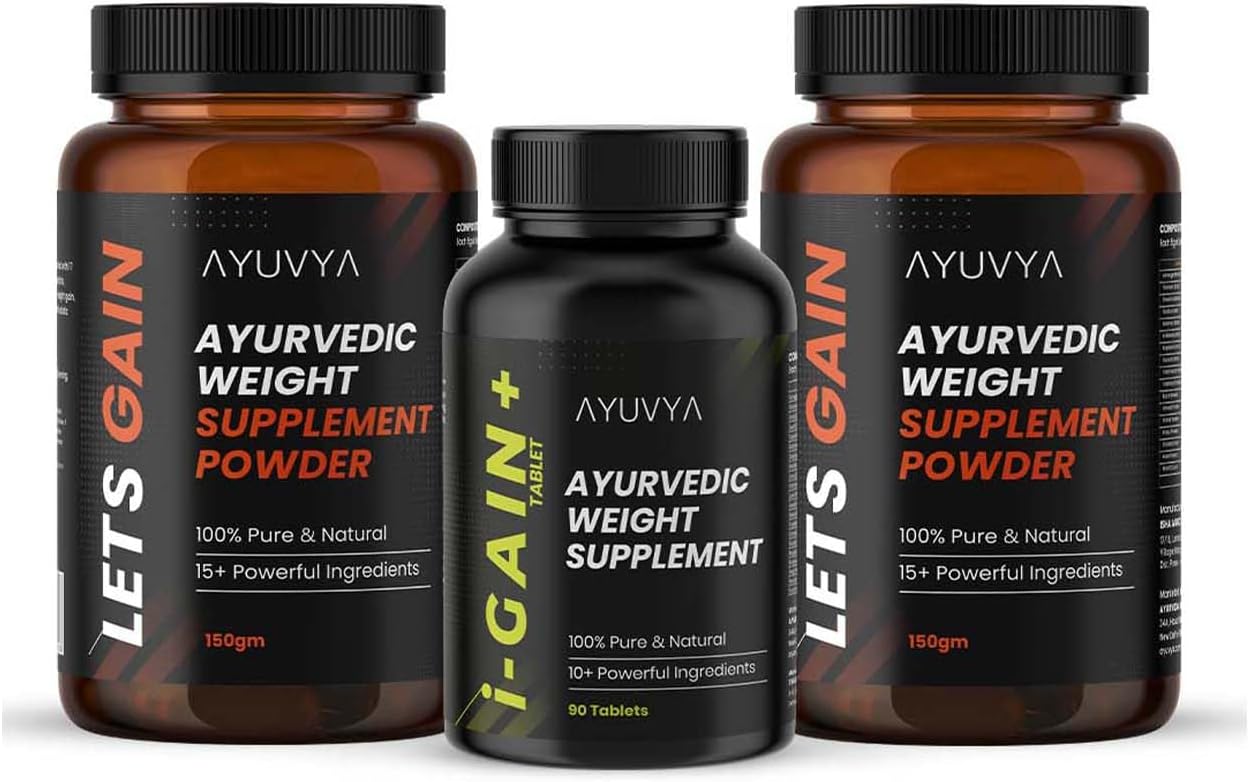 Ayuvya i-Gain+ & Lets Gain Combo | i-Gain+ Helps In Improving Appetite, Digestion & Nutrient Absorption | Lets Gain Helps in increasing Muscle Mass & Strength | As Seen On Shark Tank