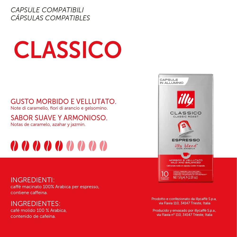 illy Coffee Nespresso kompatible Kapseln Classico Aluminium Kaffeekapseln Großpackung mit 100 Stück