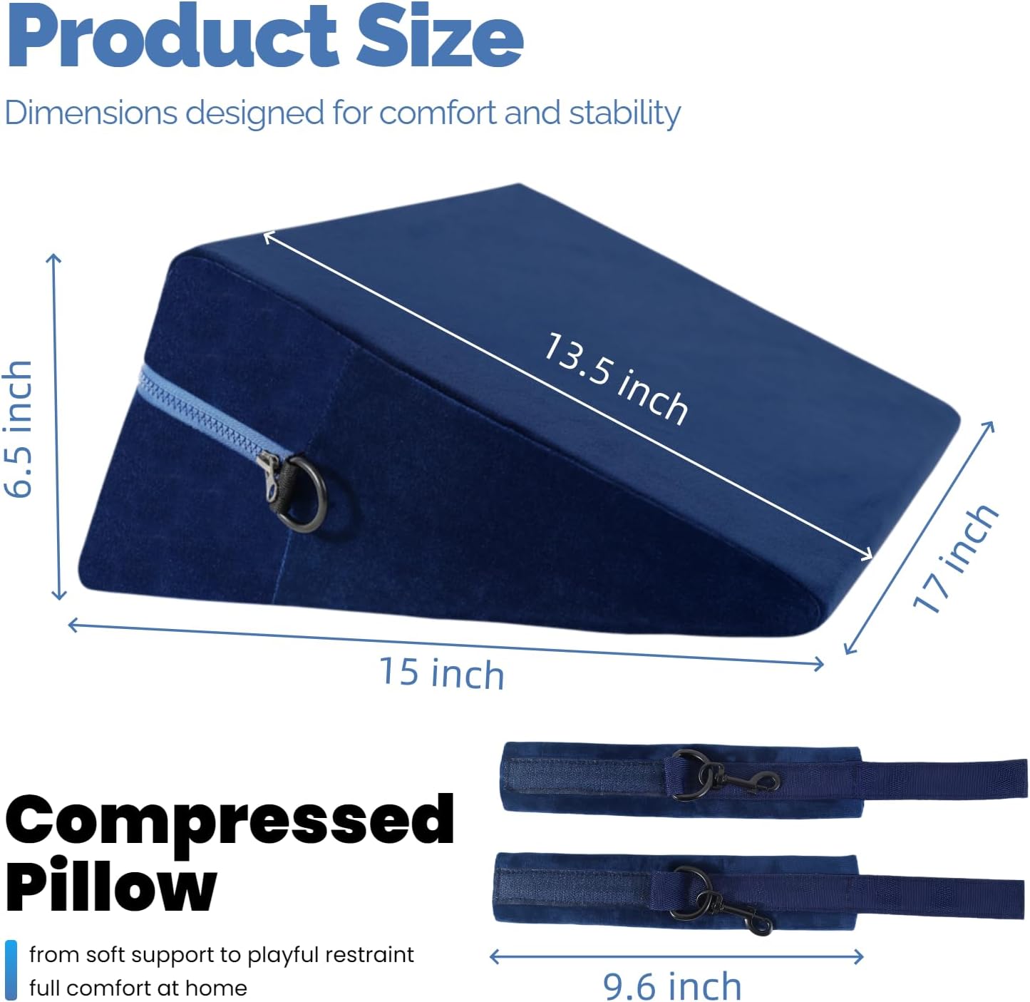 Sex Pillow Position Aid Cushion with Bondage Handcuffs Kits Sex Furniture Sex Toys for Deeper Position Support Foam Pillow for Couples Women Men