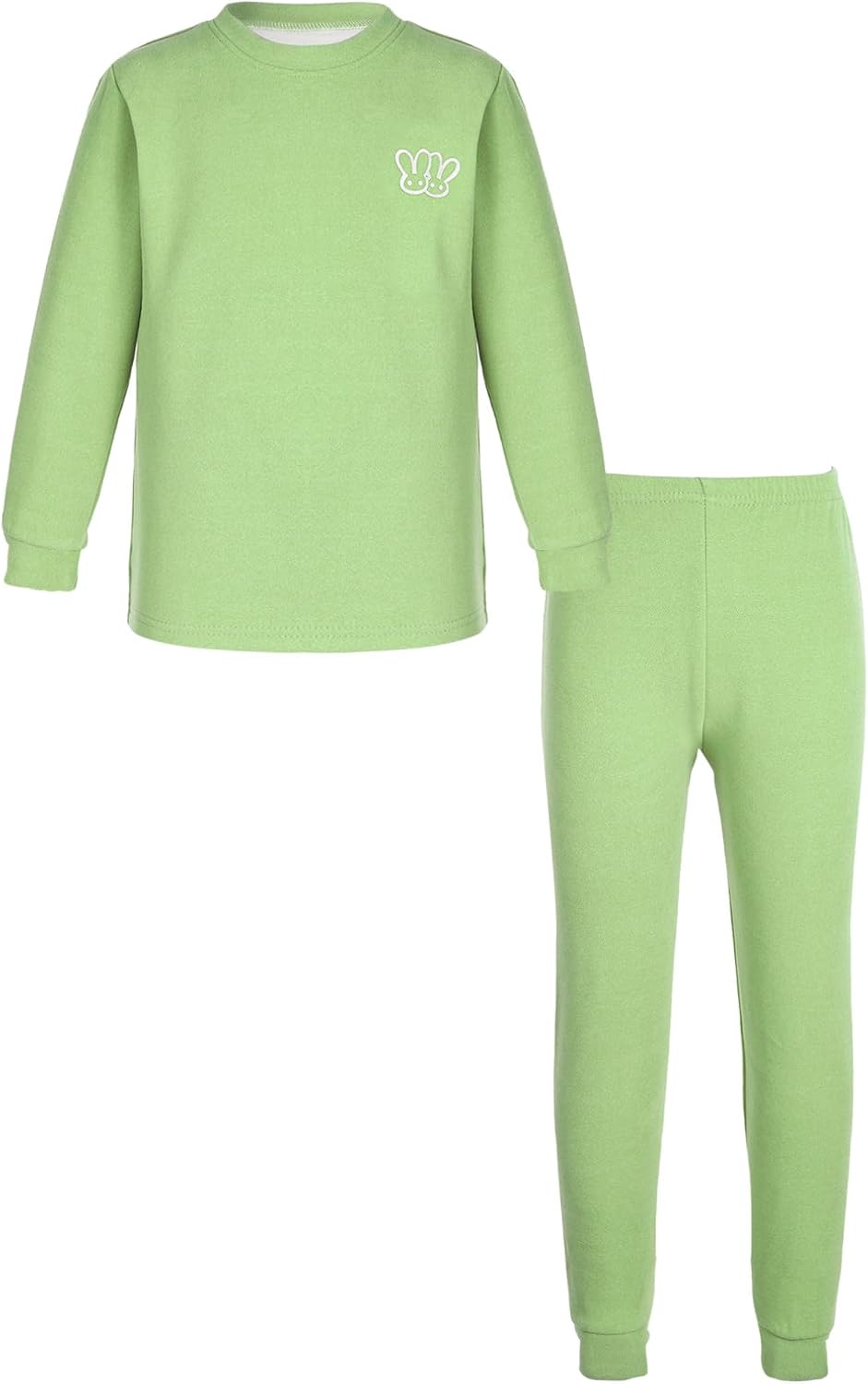 ranrann Boys Girls Thermal Underwear Set Winter Long Johns Set Long Sleeve Rabbit Printed Base Layer Shirt with Pants