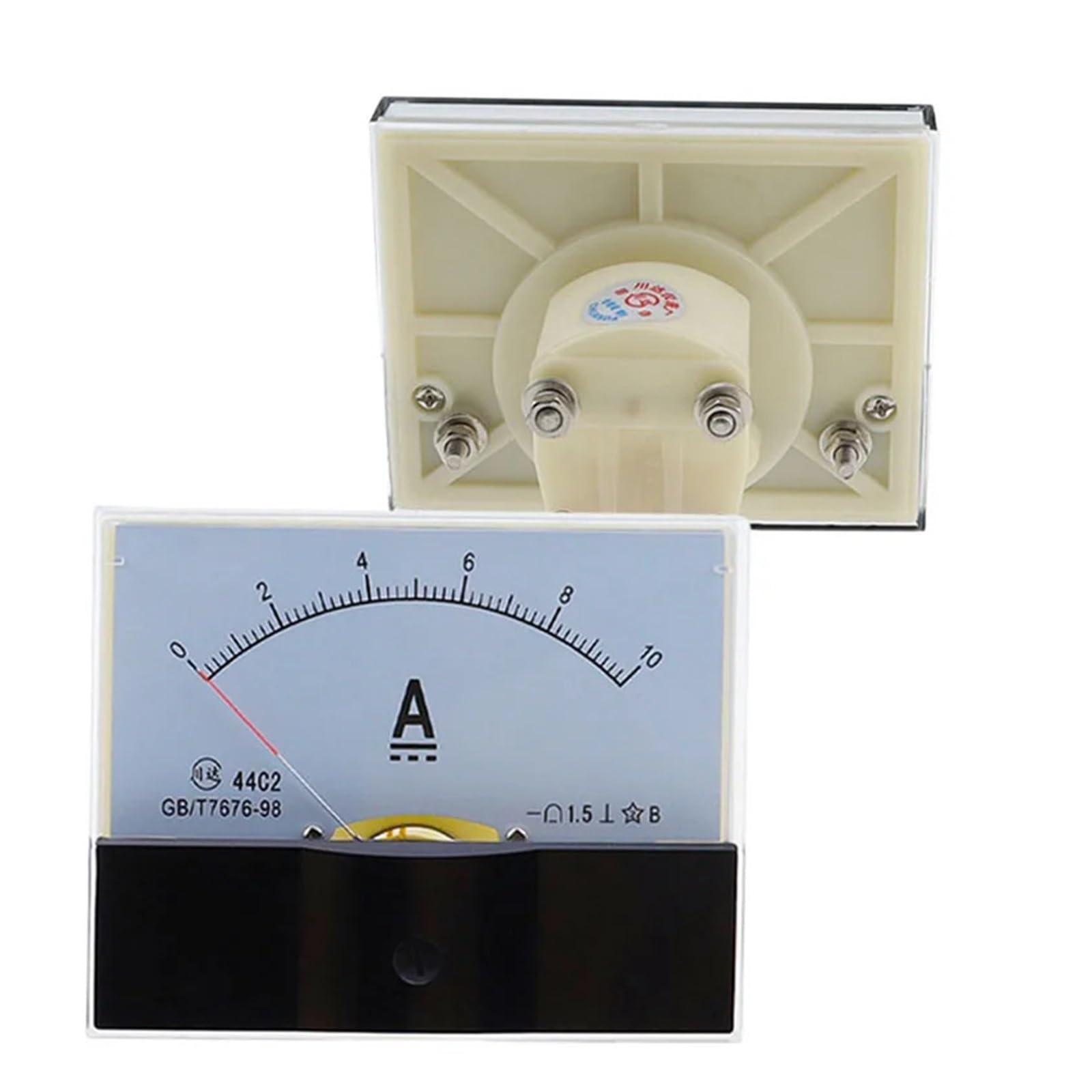 44C2 DC Ammeter Analog Panel Pointer Ammeter DC 1A 3A 5A 10A 15A 20A 30A 50A 75A 100A 150A 300A 450A 500A Amperemeter(10A)