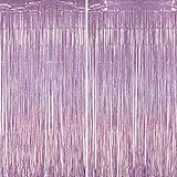 🎉LEMESO Cortinas de Borlas: 2 piezas (Longitud: 100 x 250 cm) Color: Púrpura láser.
