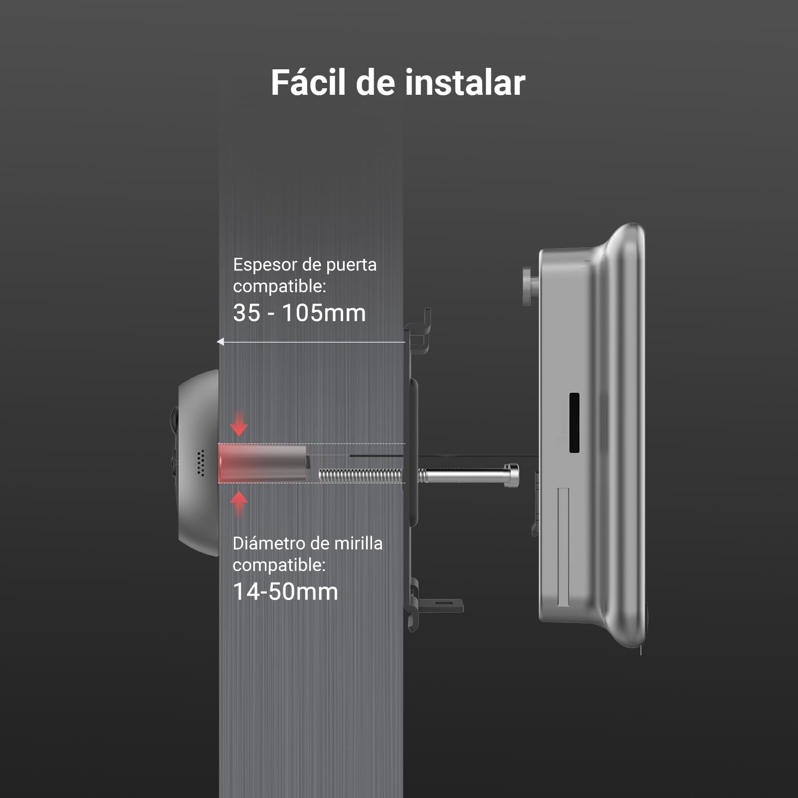EZVIZ Mirilla Digital de Puerta con Pantalla Táctil a Color de 4.3'' Cámara Video Timbre Inalámbrico Monitor con Batería Recargable 4600mAh,PIR Detección de Movimiento,Audio Bidireccional,Modelo CP4