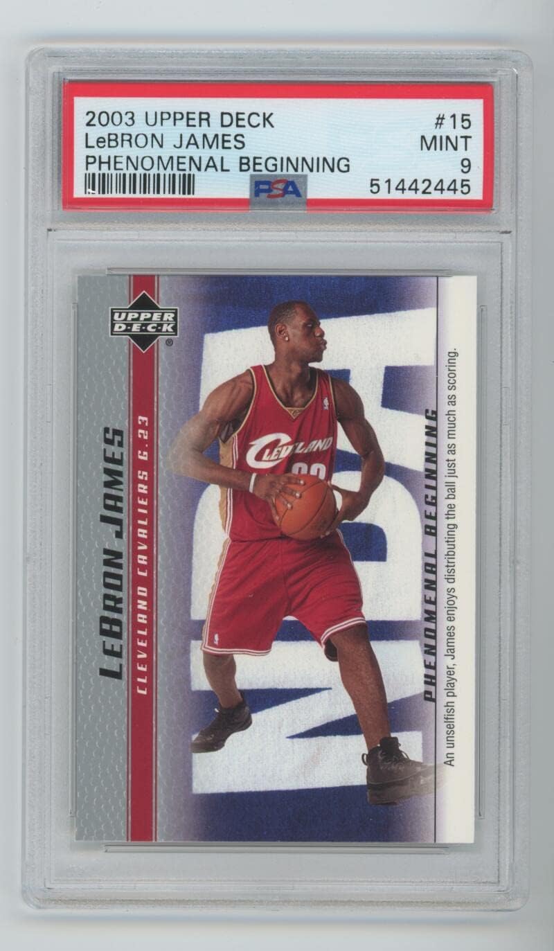 LeBron James Rookie Card 2003 Upper Deck LeBron James Box Set #15 PSA 9