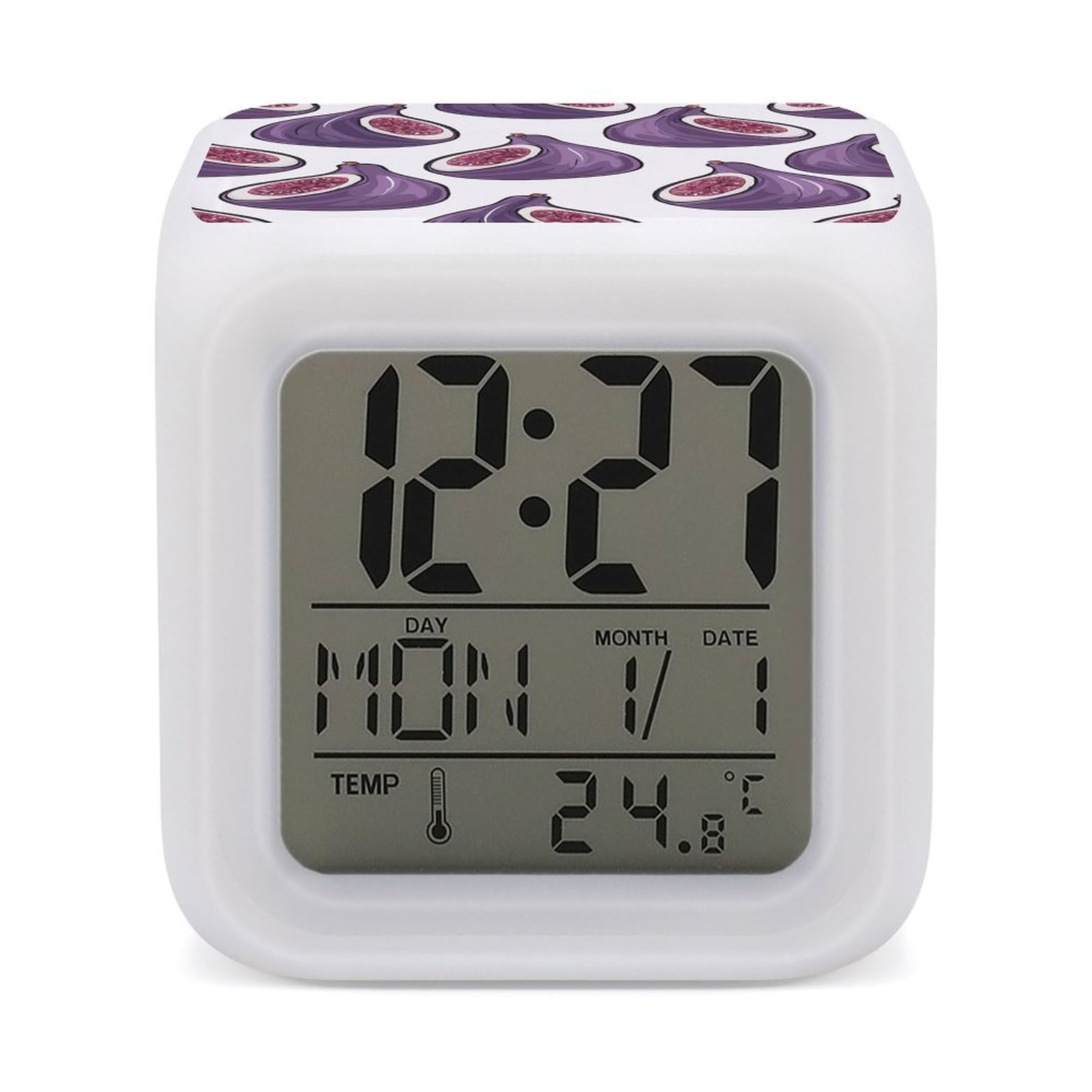 Réveil numérique coloré LED Figue Art pour horloge de bureau et chambre