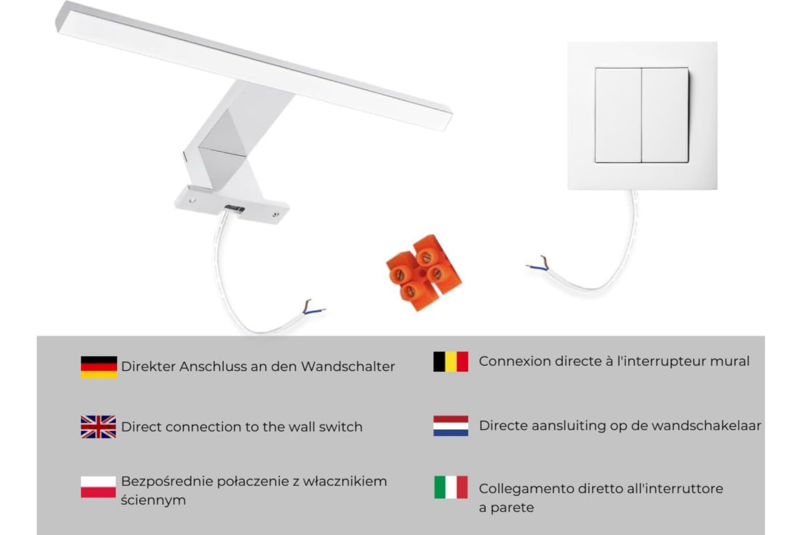 Szafka Łazienkowa LED Biała Mat Wisząca z Lustrem - 50x60x18,7 cm - Funkcja cichego domykania - Szafka ścienna z oświetleniem LED 4000 k do łazienki Wodoszczelność IP44