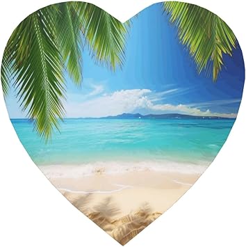 Ocean Sea Beach Palm Leaves Fridge Magnets, Strong Refrigerator Magnets Heavy Duty, Heart Shape Decorative Mini Magnets for Whiteboard, Locker & Map, Cute Fridge Magnet Sticker for Kitchen, Office