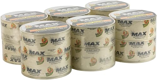 Miniatura 2 de Duck MAX Strength Cinta de empaque transparente, 12 rollos, 655.2 yardas, cinta de empaque resistente de máxima resistencia para envío y mudanza,