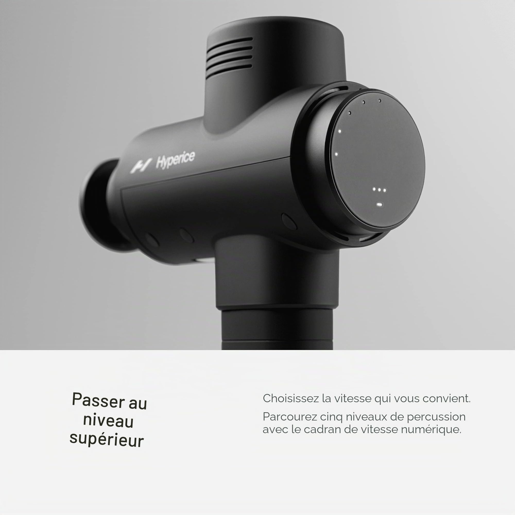 Hyperice Hypervolt 2 Pro Pistolet de massage à percussion portatif | Récupération après l'effort | 5 vitesses et têtes de massage | Soulage les douleurs, les raideurs et améliore la circulation