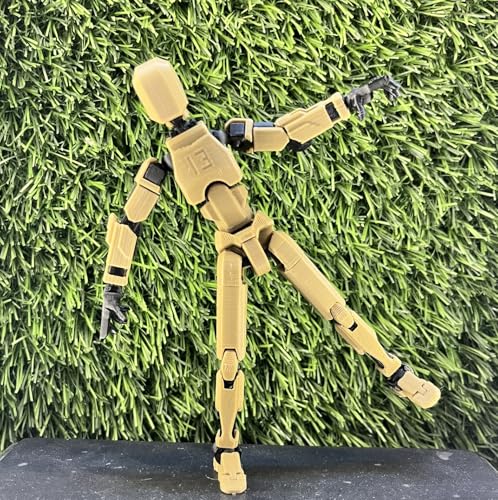 Image of DIY Dummy-13 Action Figure Robot, Articulated Toy, Light Brown - Black