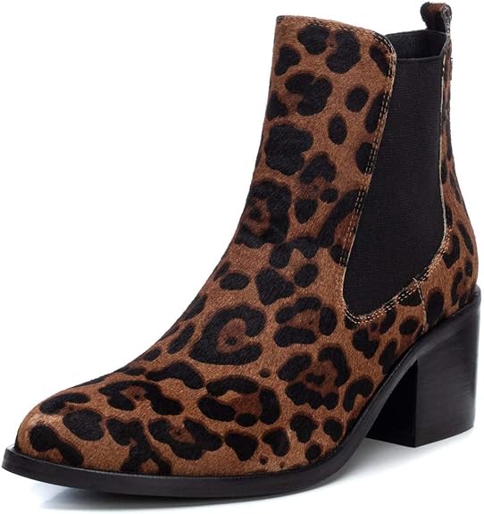 leather print boots