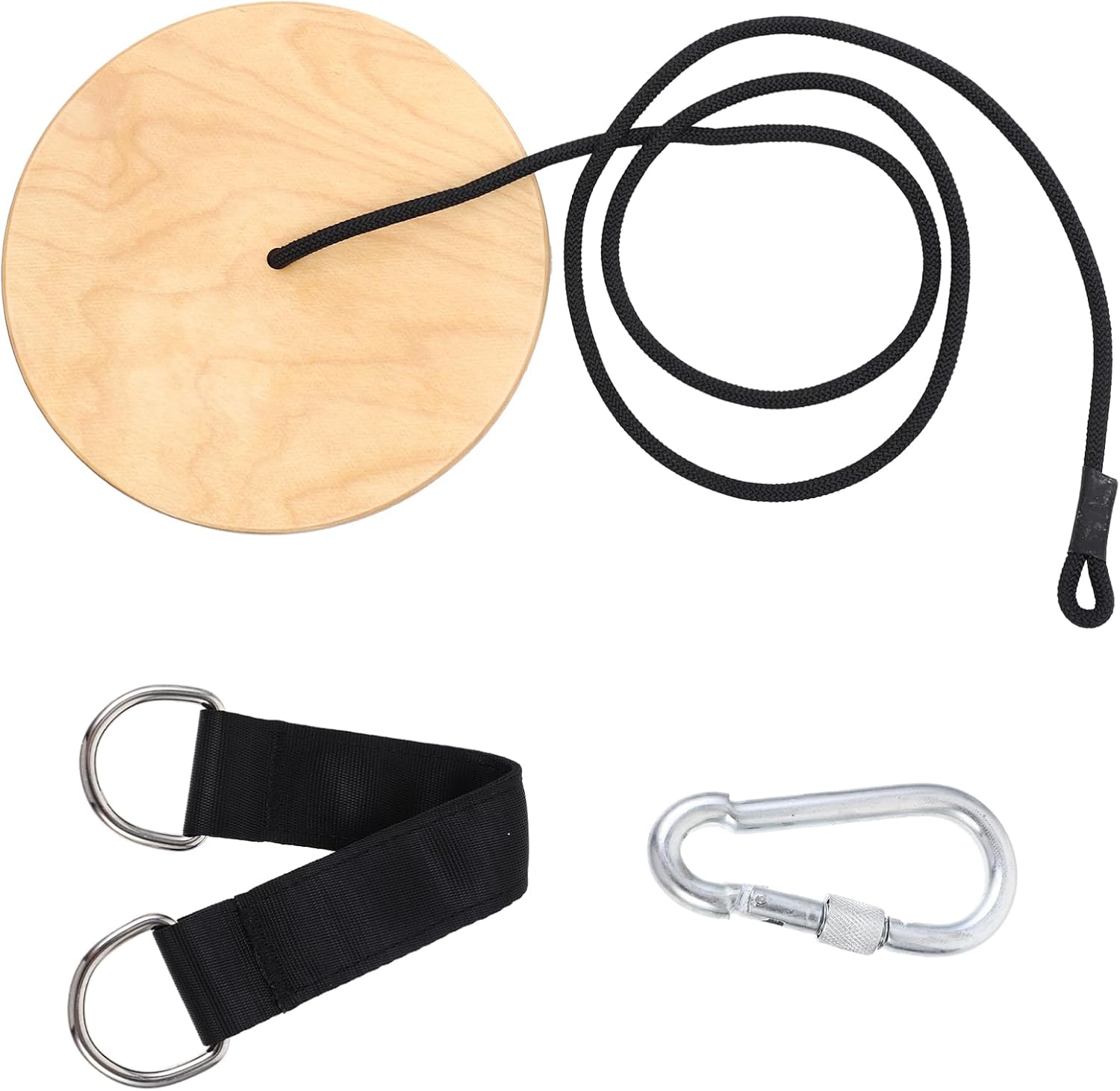 Outdoor Wooden Disc Swing with High-Strength Load-Bearing Capacity Braided Rope for Boy Girl and Boy Girl for Backyard and Playground Fun