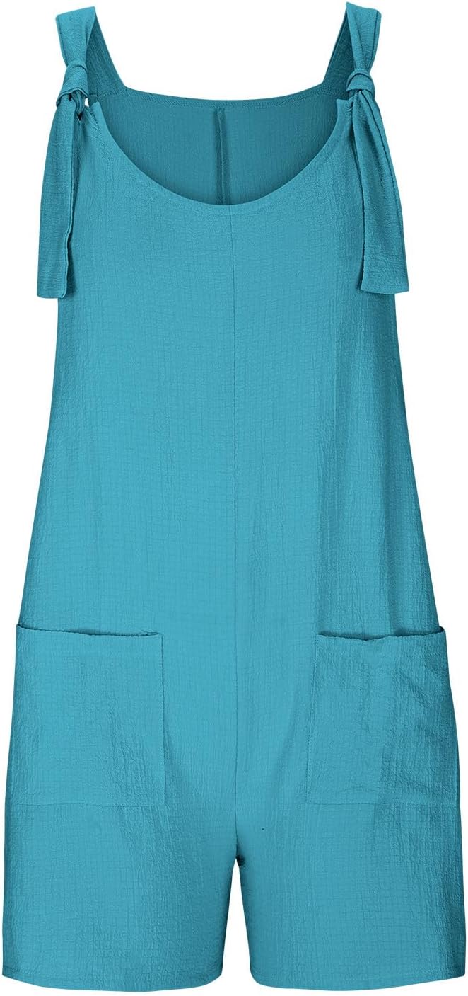 Womens Linen Jumpsuits Shortalls Overalls Shortalls Shorts Unitard for Women Thin Jumpsuits Shortalls 2026