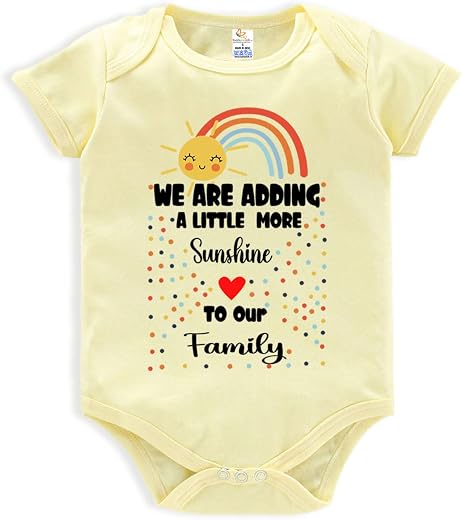 baby wish Pregnancy Announcement Bodysuit for Surprise pregnancy Reveal Baby Props For Family And Relatives- Adding A Litt...