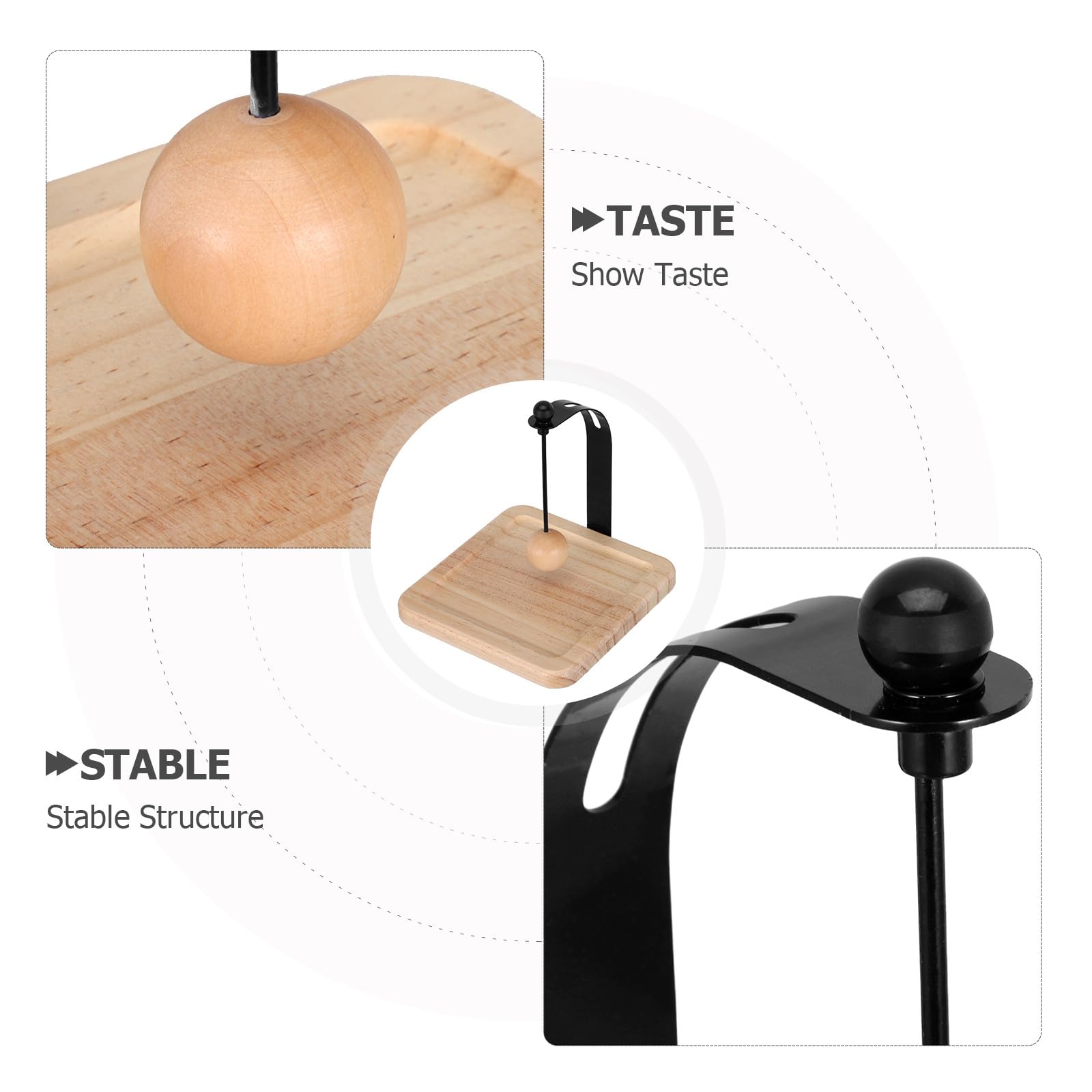 TOYANDONA Porta tovaglioli piatto con braccio zavorrato - Distributore di tovaglioli da tavolo - Organizzatore di carta quadrato in legno per cucina, ristorante, fattoria, cena, esterno