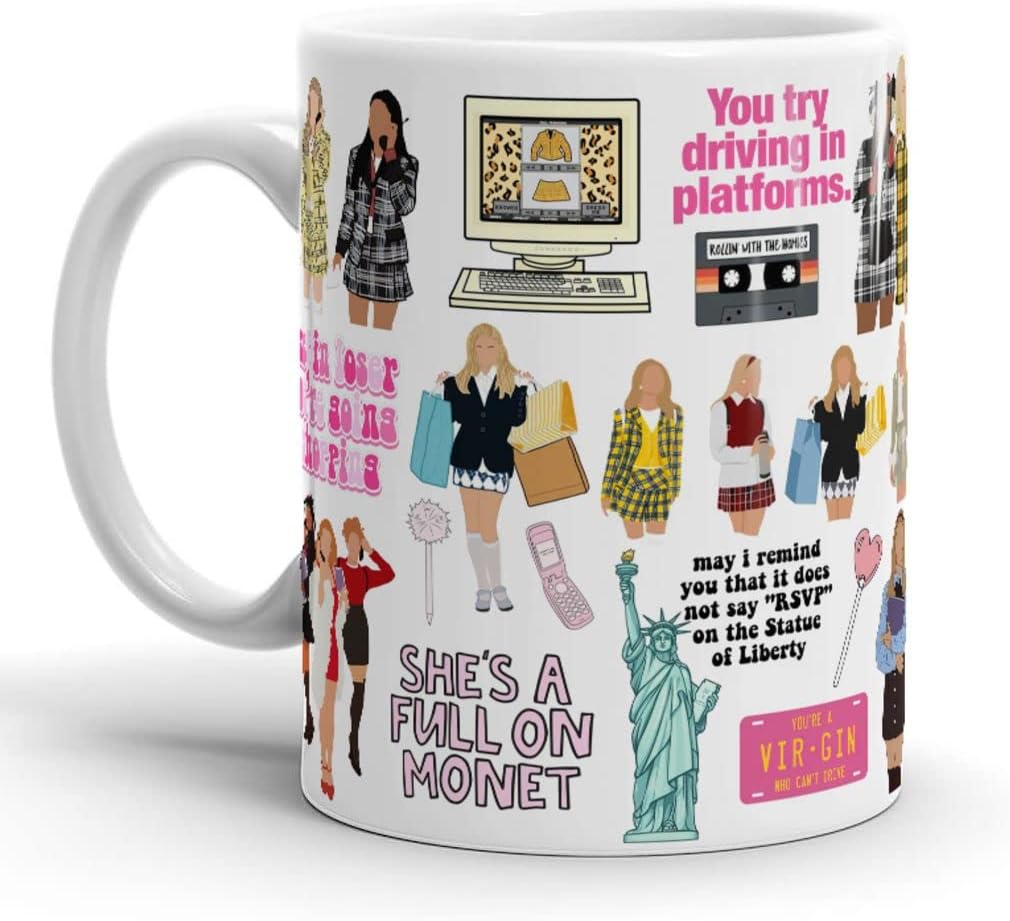 Tea Cups Clueless 11oz 15oz White Ceramic Collage Gifts Classic Mug For Coffee, Tea