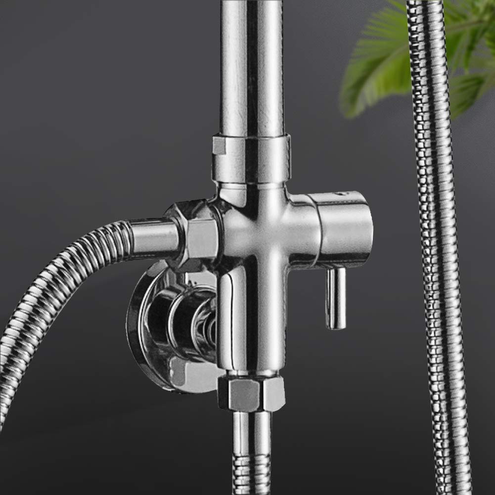 Baño Desviador de ducha G1 / 2 "Montado en la pared Redondo de cobre Ducha Desviador Válvula Cabezal de ducha Componentes de