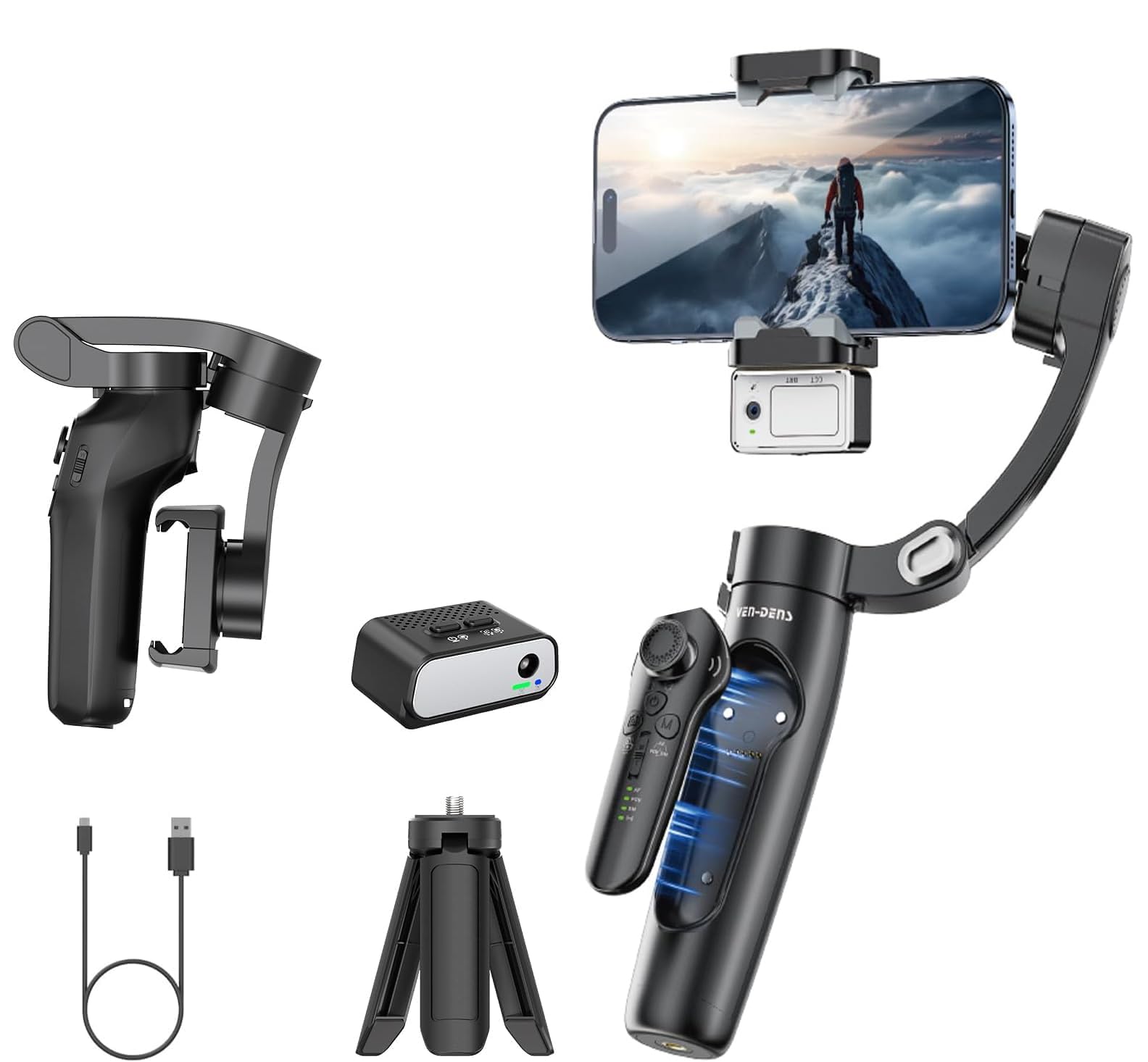 Gimbal Stabilizer for iPhone, Smartphone, 3 axis Stabilizer with
