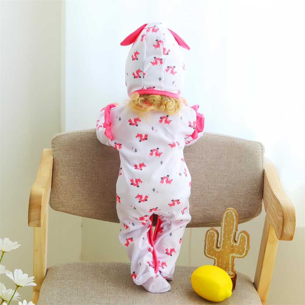 MAIHAO Reborn Baby Dolls Clothes Little Fox Outfit for 17-24 Inch Reborn Newborn Baby Dolls Clothes Accessories with Hat Baby Clothing 2pcs Set - Image 5