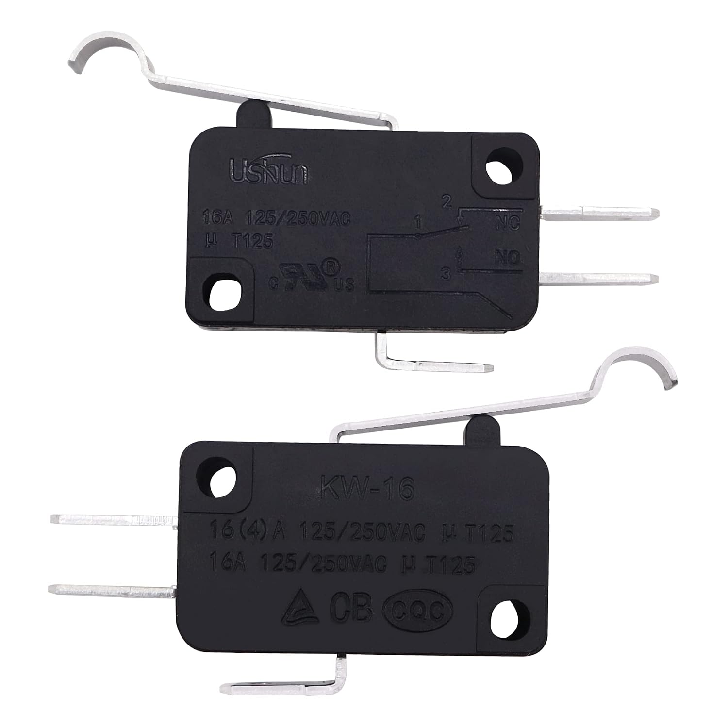 HiSport Micro Limit Switch V-154-1C25 - Compatible with Arduino, Momentary Bending Lever Arm SPDT Snap Action Type 10 PCS