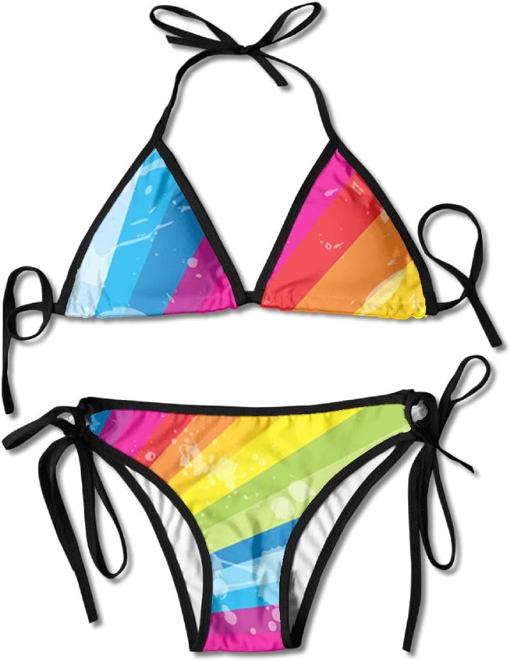 Fashion Women Colourful Ink Bikini Set Beach Bathing Suit