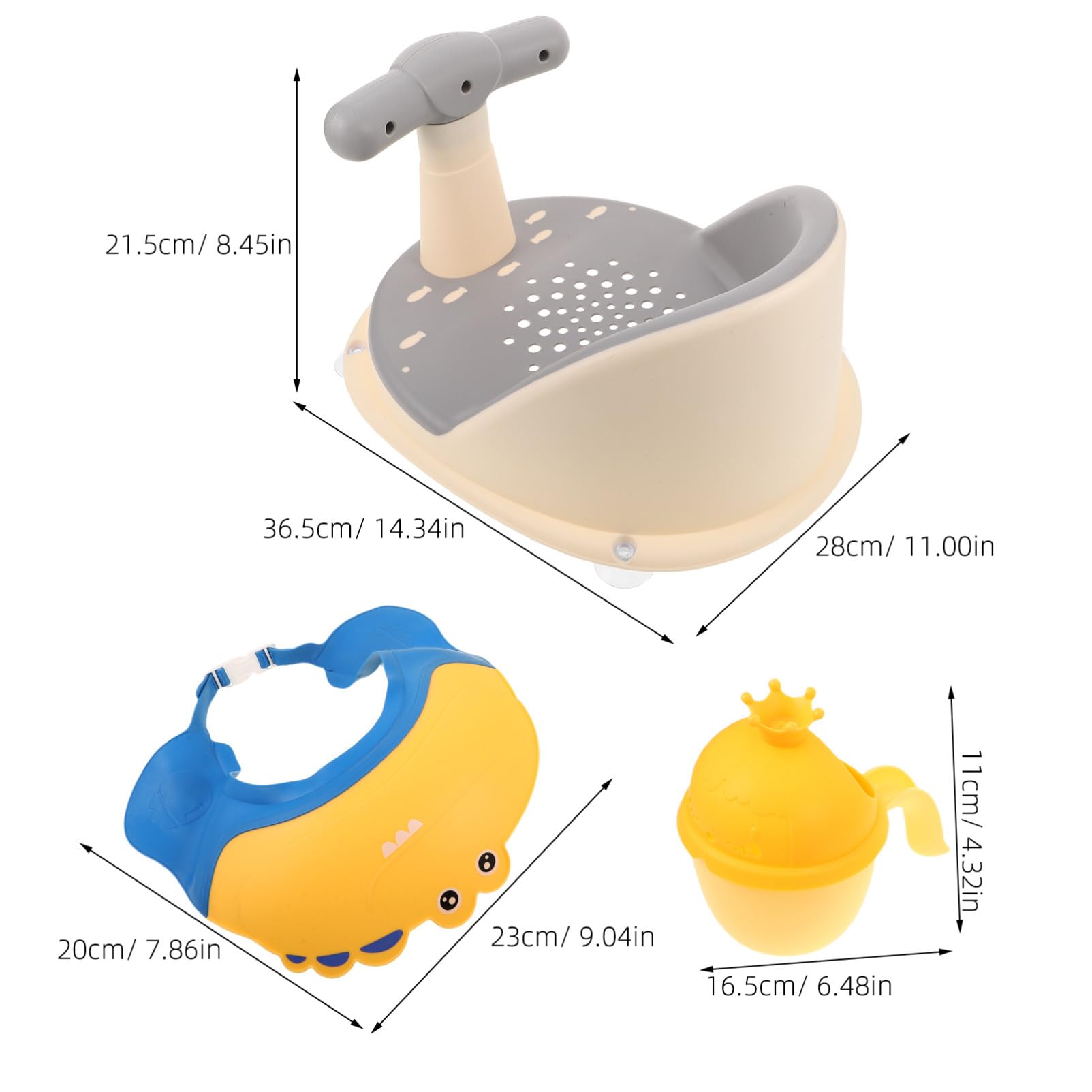 Asiento de Baño Antideslizante Ajustable con Diseño Elevado para Apoyar Recién Nacidos la Ducha