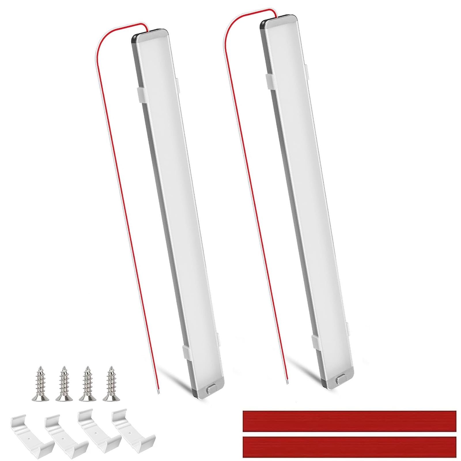 Lámpara de camping (12 V, 228 LEDs, 10 W, 6000 K, color blanco para coche, autobús, caravana, barco, RV, cocina, bar, camión, tractor (2 piezas)