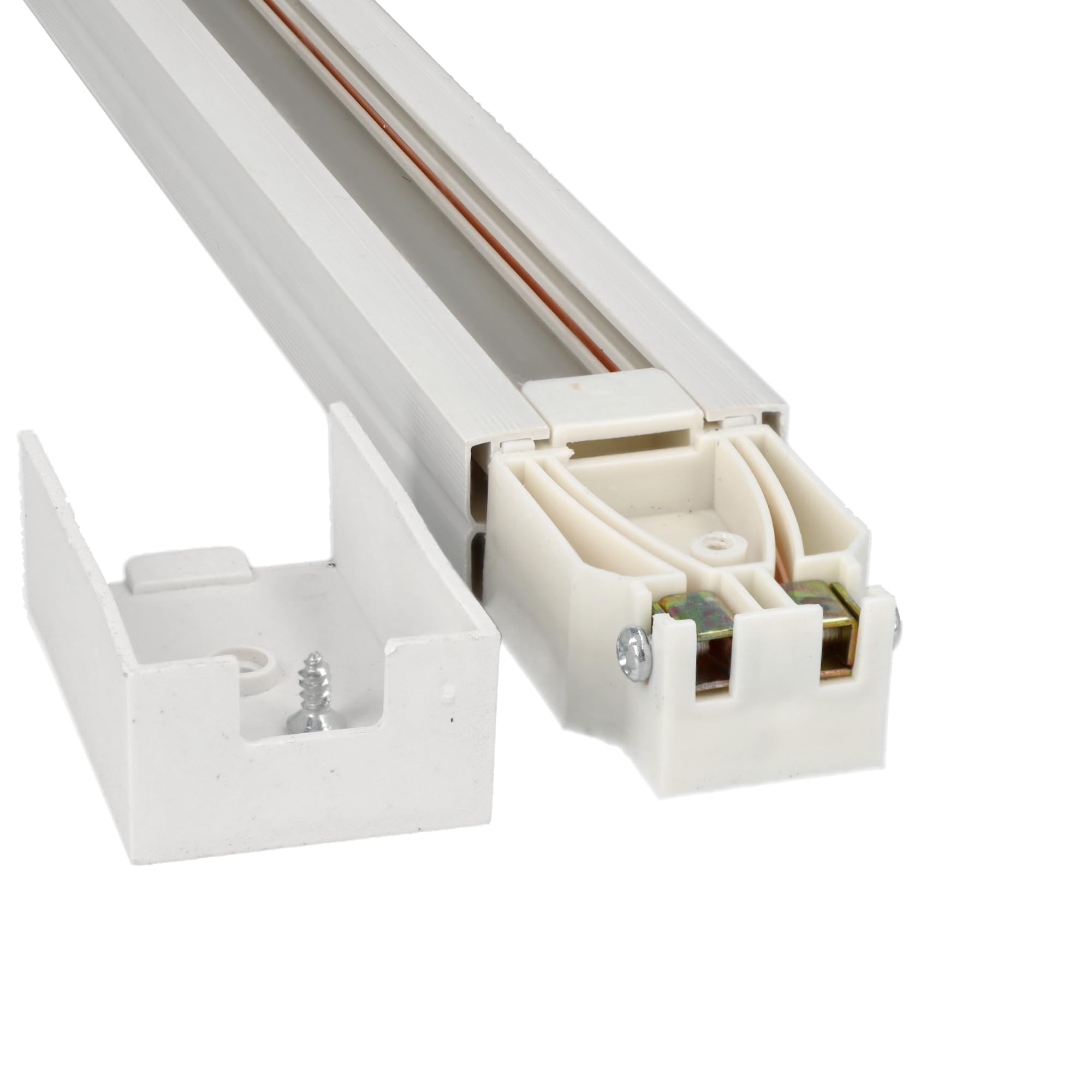 Jandei - Carril Monofásico Riel para Focos LED, Instalación en Superficie. Largo de 1 Metro. Ideal para Escaparate, Negocio, Tienda, Hogar, Vestidor… (Blanco, 4 unidades)
