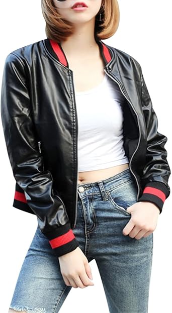 leather baseball jacket womens
