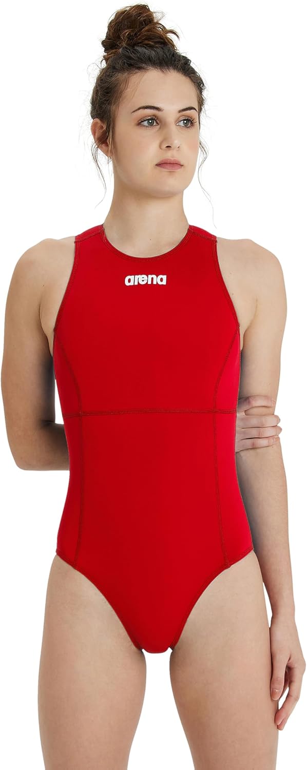 Arena Womens Arena Team Women's Solid Water Polo One Piece Swimsuit Water Sports Bathing Suit