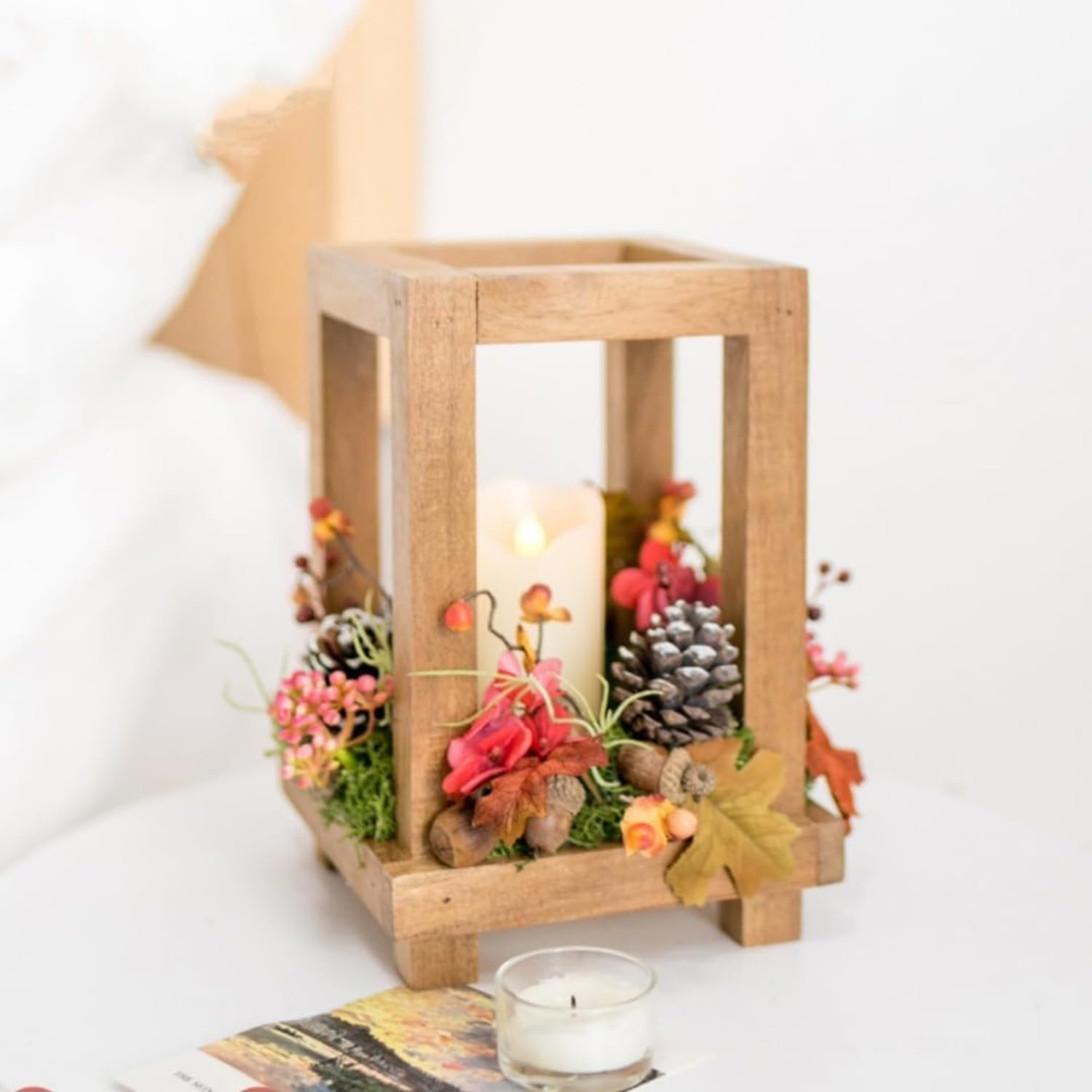 木製キャンドルホル ベッドサイドランプ 誕生日プレゼント ホームデコレーション 装飾キャンドルホルダーコーヒーテーブル装飾デザートテ