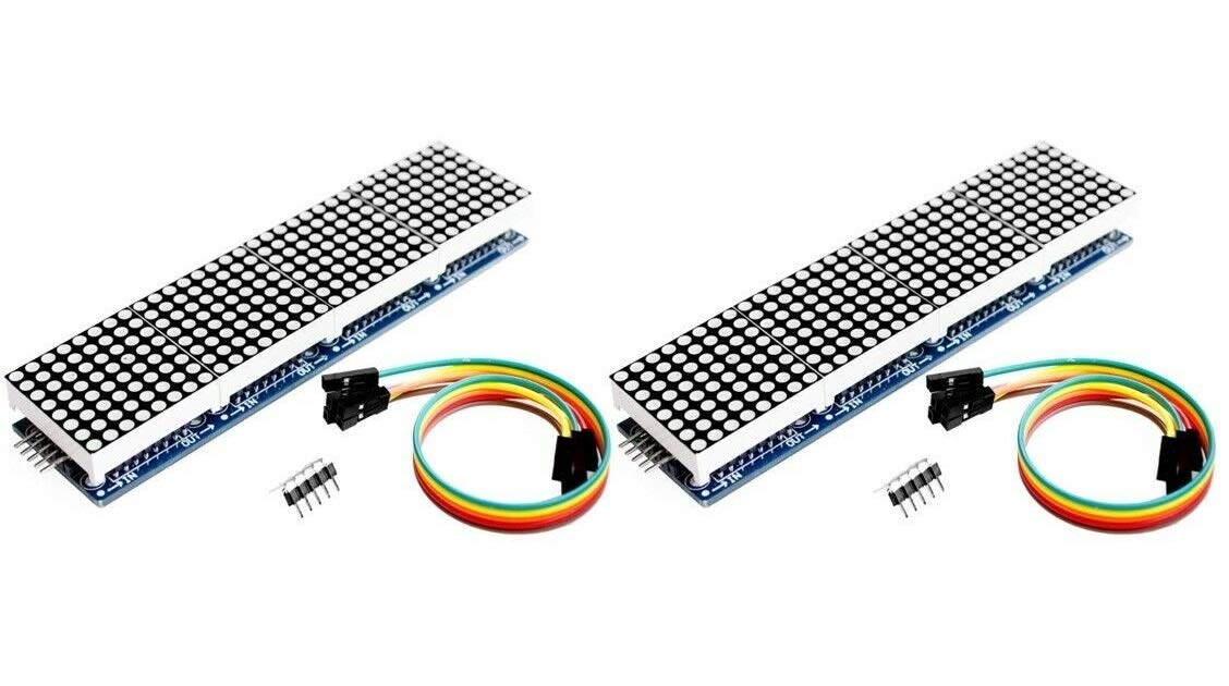 2 Pezzi MAX-7219 Modulo a Matrice di Punti Microcontrollore 4 in Un Display 5P Line Colore Rosso