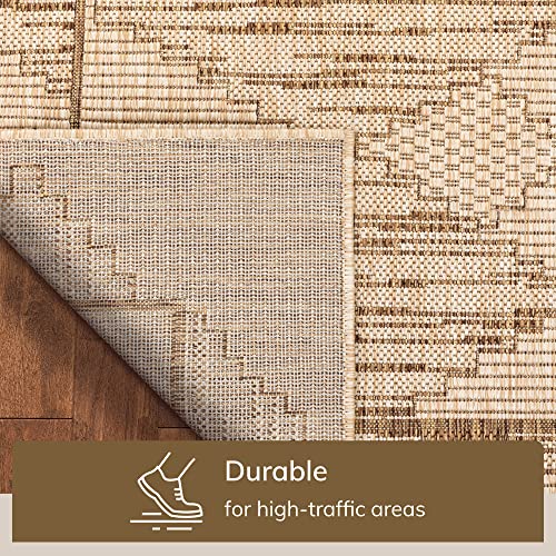 Well Woven Sturl Beige Indoor/Outdoor Flat Weave Pile Nordic Diamond Pattern (2'7" X 9'10" Runner) Runner Rug #TOP6