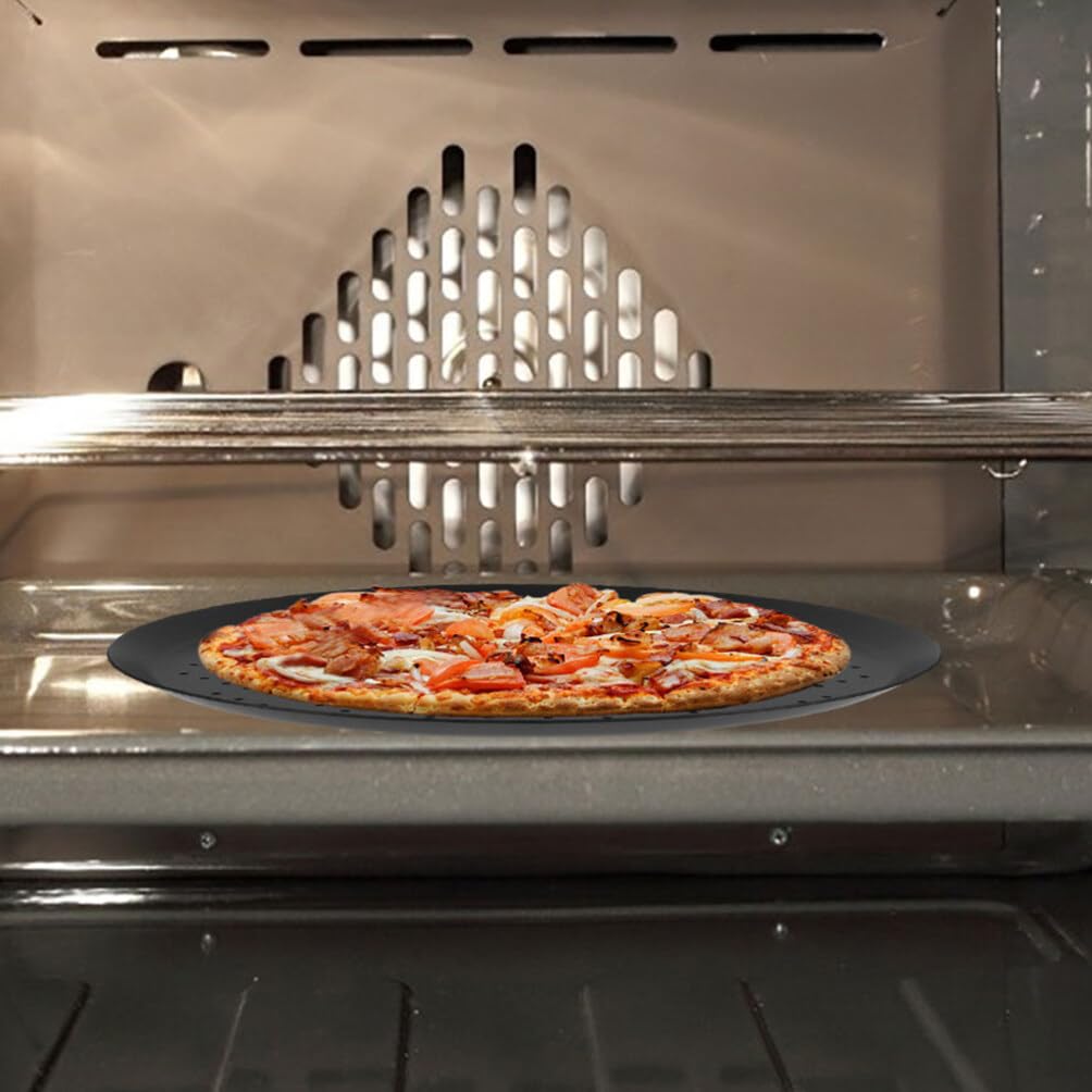 Luxshiny Teglia Pizza Rotonda Maglia Fine Teglia Pizza in Lega di Alluminio da Antiaderente Facile da Pulare per Forno o Vapore