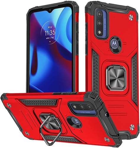 HNHYGETE Compatible con Moto G Pure Case, Moto G Power 2022, soporte giratorio de grado militar de 360 (resistente) a prueba de golpes, fundas