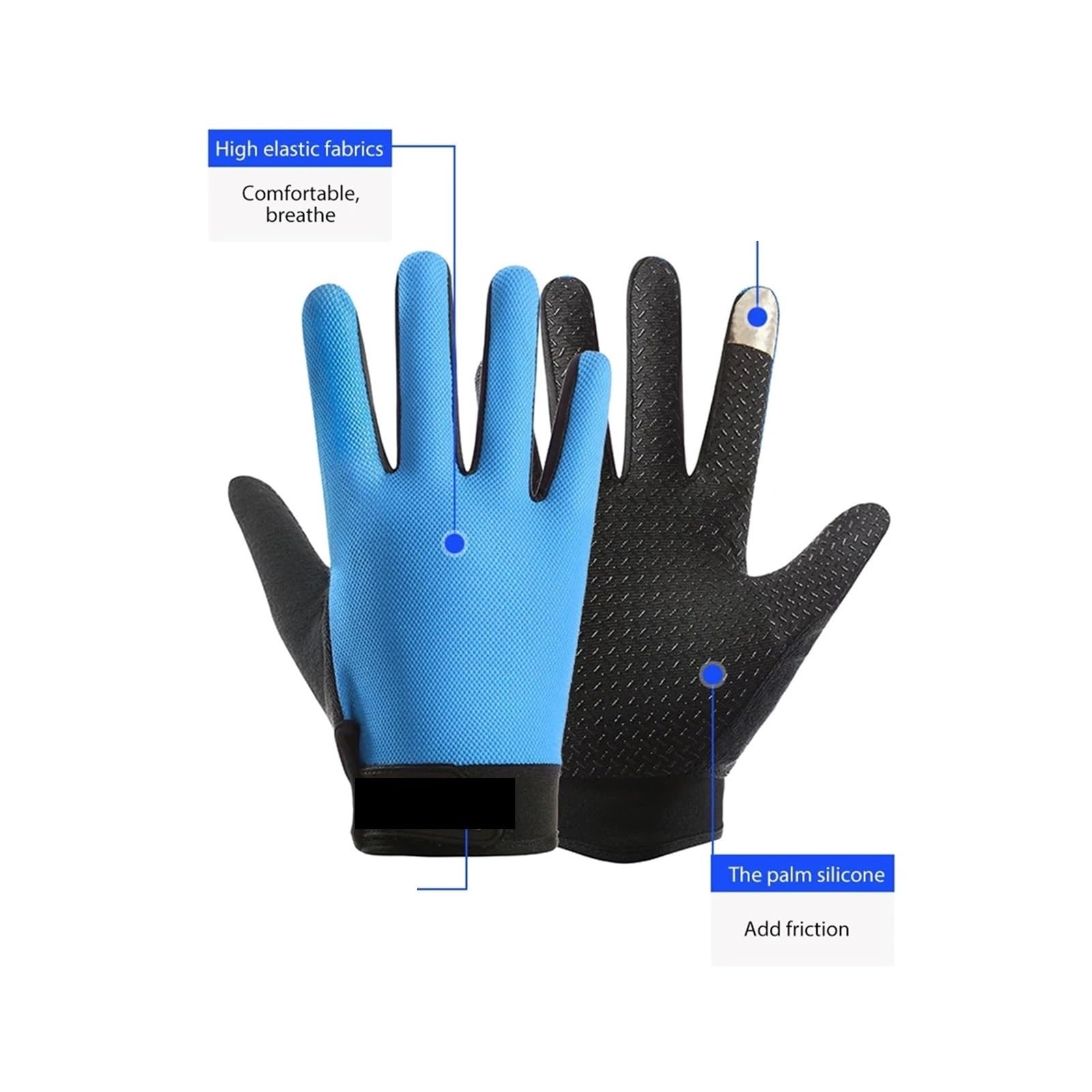 Guantes de Pesca con Dedos completos for Hombre y Mujer, Guantes Largos Transpirables, Accesorios Verano para Pesca