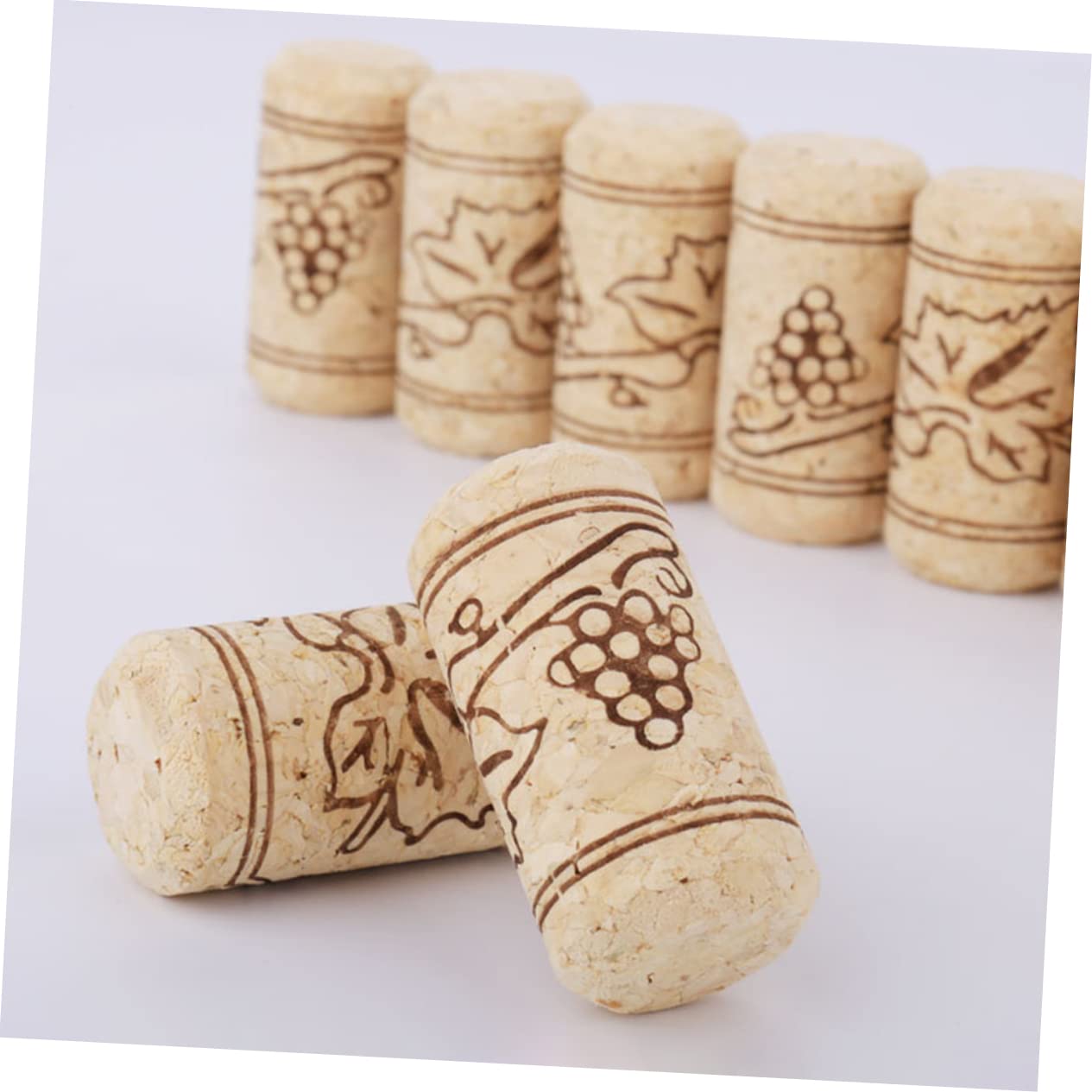 Amosfun 80 Piezas Corcho De Botella Tapones De Vino para Botellas De Vino Tapón De Corcho De Hoja De UVA Decoración De Botella De Vino Tapones De Botellas Tapón De Botella De Vino Madera