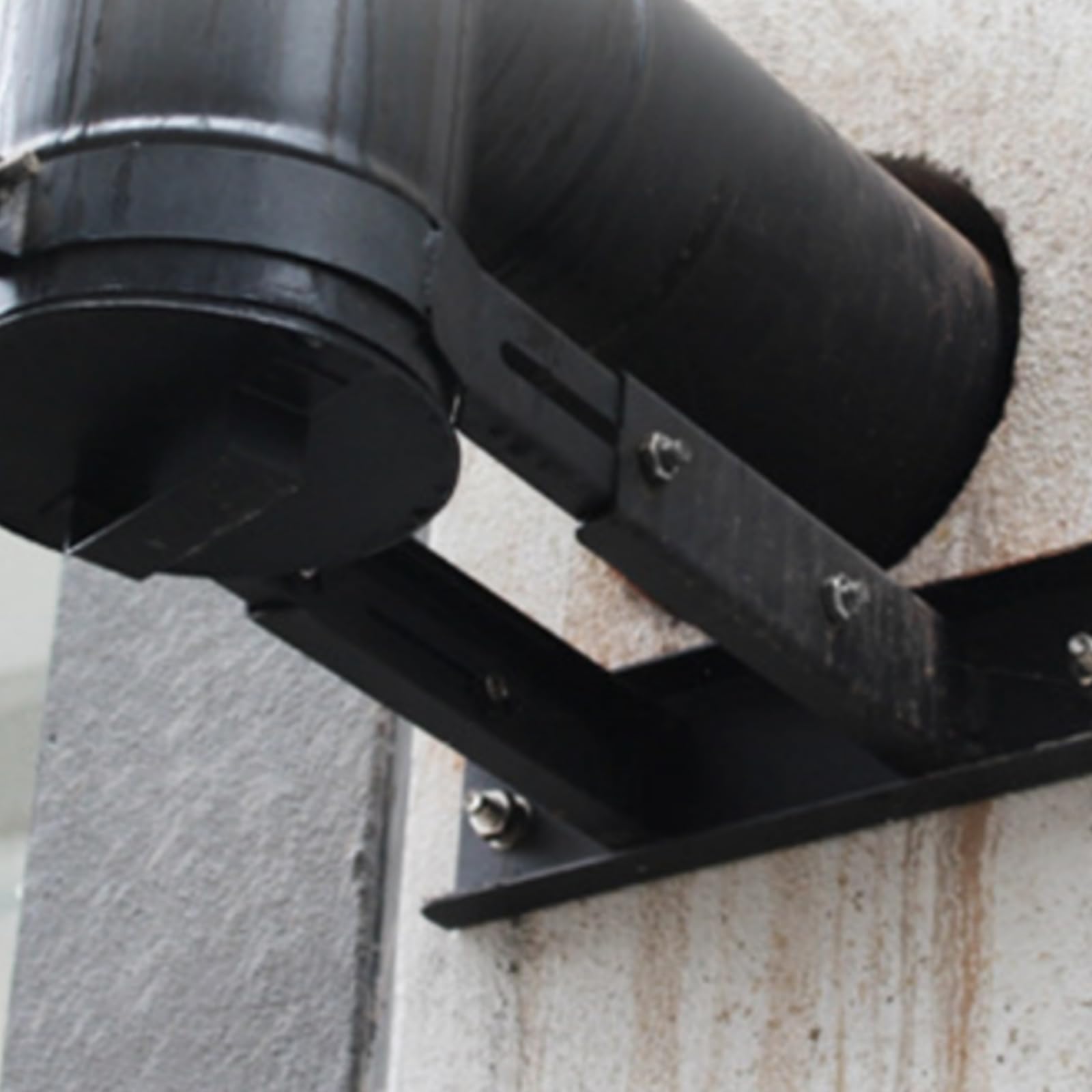 Staffa Supporto Staffa Tubo Fumo Collare Struttura Robusta in Acciaio Inox con Fissaggi Visibili E Blocco Anti Vibrazioni Adatta per Installazioni Riscaldamento Casa , Nero , Φ150mm