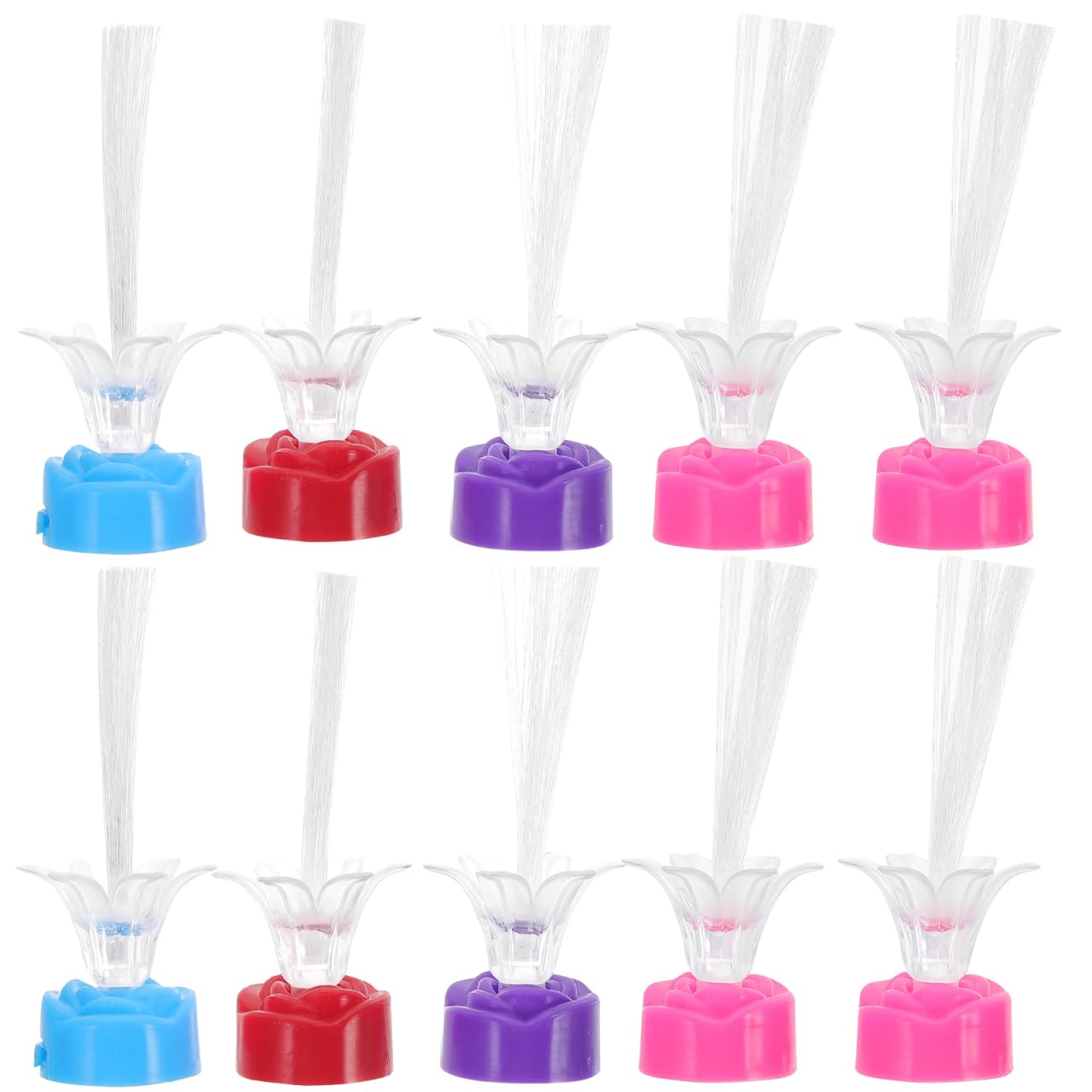 OATIPHO 10pcs Fiber Optic Lights, Led Colourful Changing Fibre Fiber Led Lamp Crystal Mood Novelty Lamps Multicolor for Home Decor Party Festival Night Light