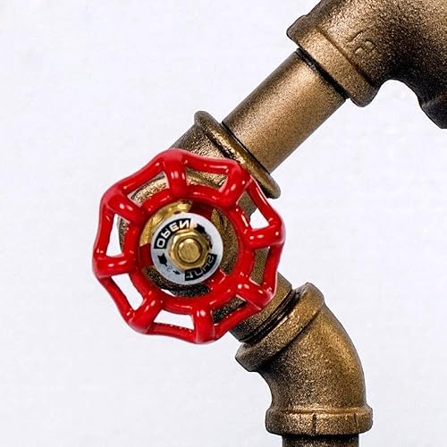 Miniatura 6 de WOCOYO TDD - Lámpara de escritorio steampunk para la industria, lámpara de mesa de tubería de agua, lámpara de mesa retro con tubos de agua, luz de