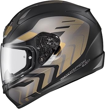 ScorpionEXO R320 Full Face Polycarbonate Shell Motorcycle Helmet with Pinlock Ready Shield and Bluetooth Ready Speaker Pockets DOT Approved Adult