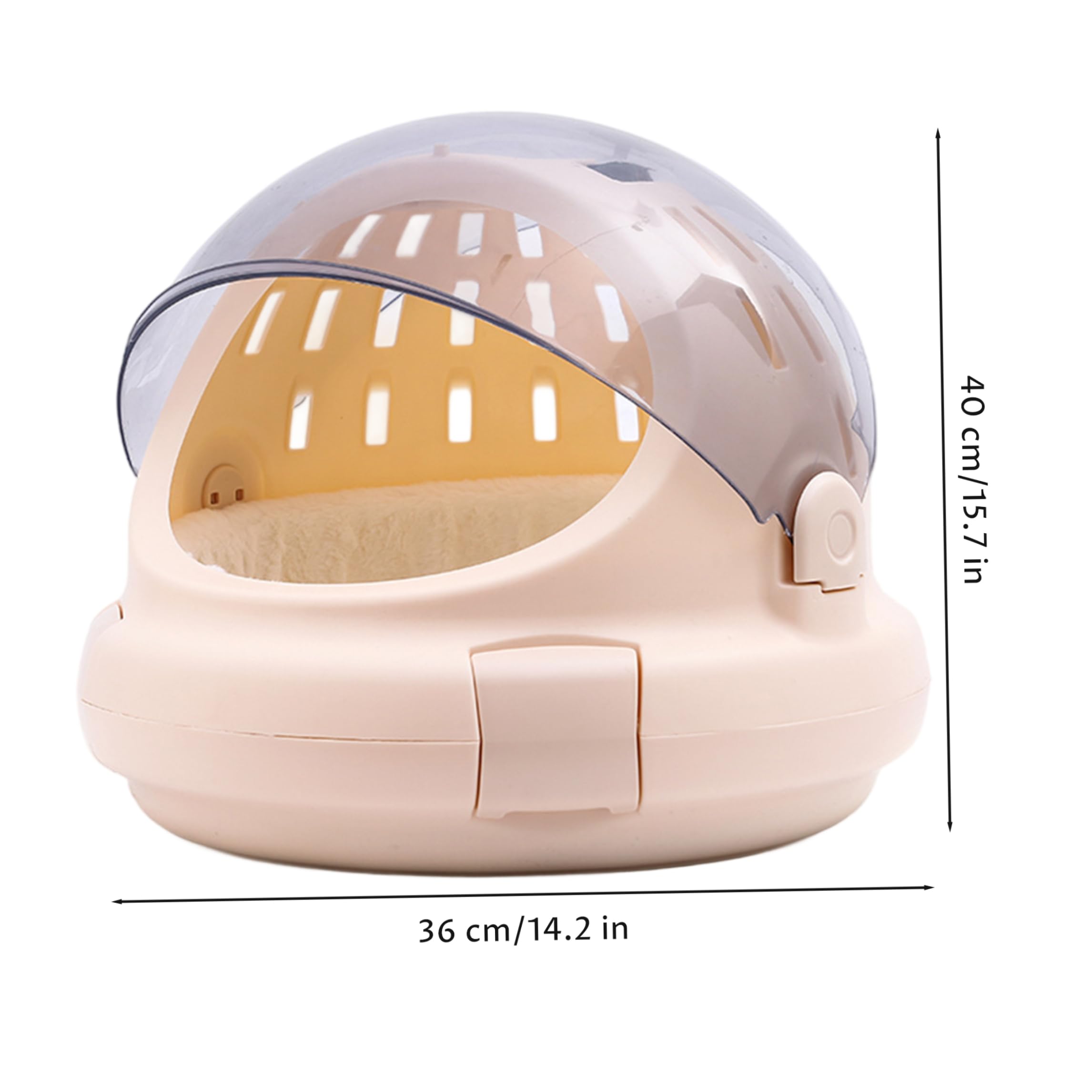 portatile beige per coniglietti a semicerchio con cuscino e maniglia, gabbia da viaggio per porcellini d'India per piccoli animali, conigli, criceti, furetti