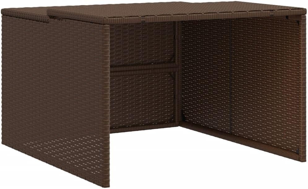 Poly Rattan Robot Mower Garage, Outdoor Portable Storage Shed, Outdoor Robot Mower Garden Shelter, Weather-Resistant Lawnmower Carport, Brown 33.9"x35.4"x20.5"/22.4" Poly Rattan