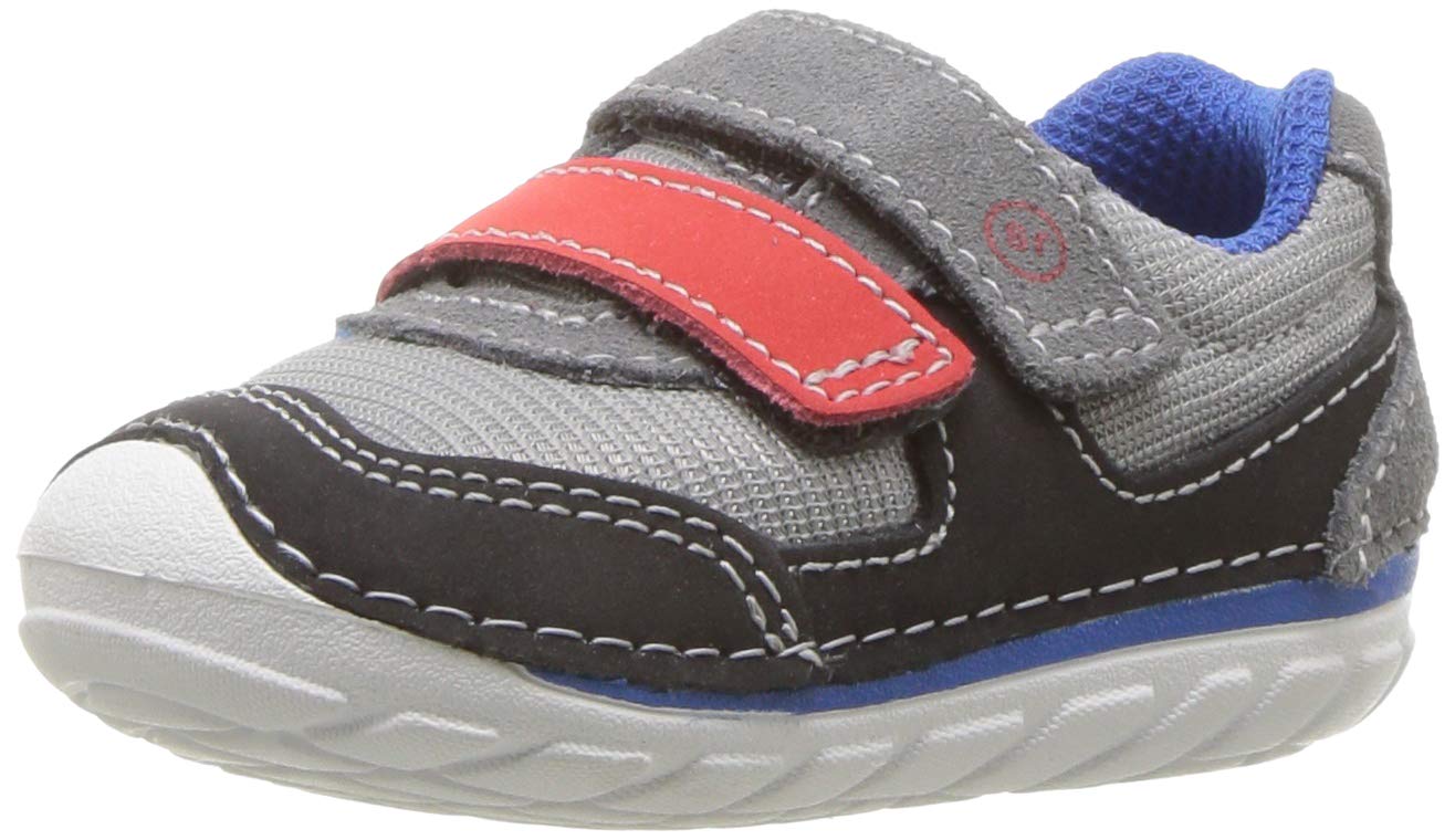 Stride Rite Unisex-Baby Mason Boy's and Girl's Athletic Mesh Sneaker, Grey/Black, 5 M US Toddler