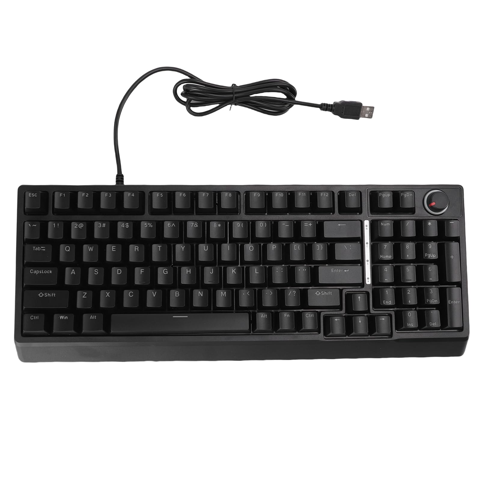 XUMIUZIY Przewodowa Klawiatura Gier RGB, Klawisze 98 Klawisze Mechaniczne klawiaturę Gier z Pokrętłem, Wiele Trybów RGB, 80% Układ, Ciche Ergonomiczne Klawiatury na PC, Laptop