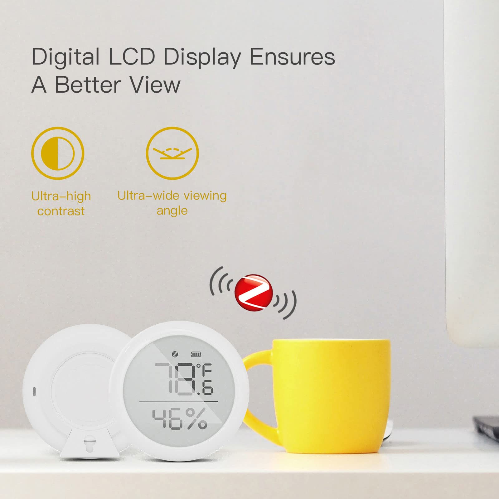 Lot de 2 capteurs de température et d'humidité pour thermomètre hygromètre intelligent Zigbee - Contrôle par application