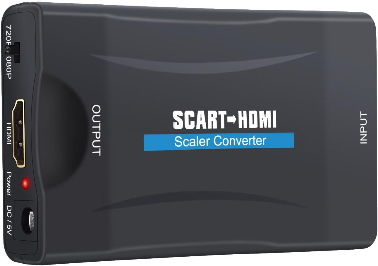 SCART to HDMI Converter Adaptor 1080P SCART to HDMI Adapter SCART Input HDMI Output Adaptor for SKY Blu-Ray Player HDTV DVD