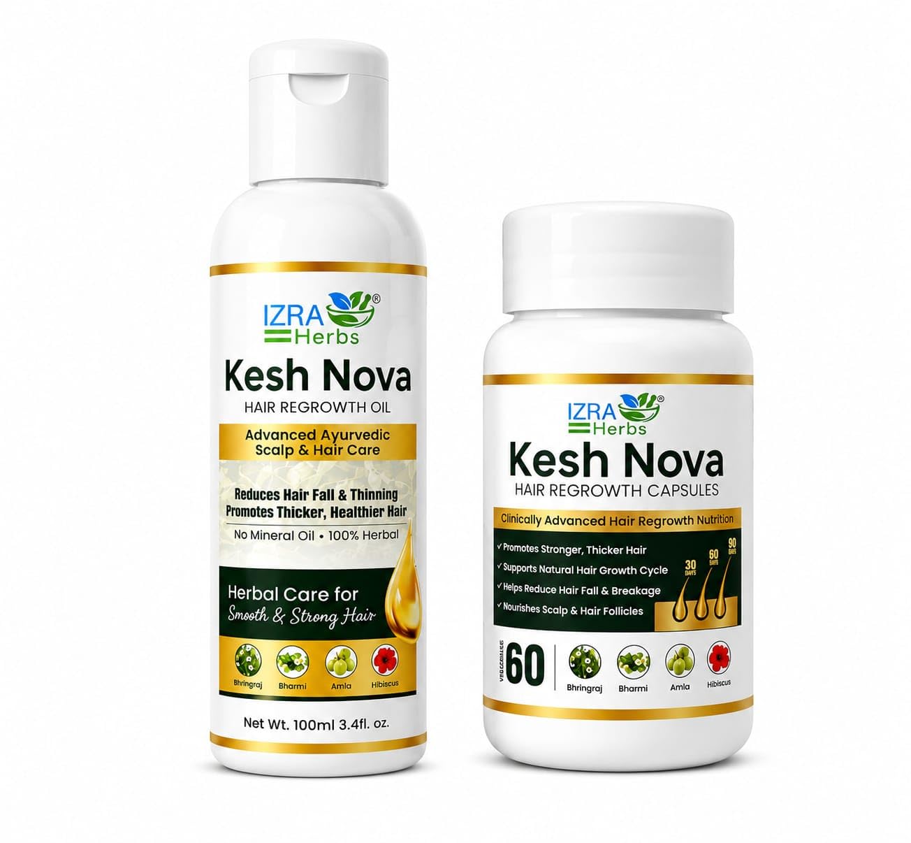 Kesh Nova Hair Regrowth Oil 100ml & Hair Regrowth Capsules 60 Count Combo-image-33